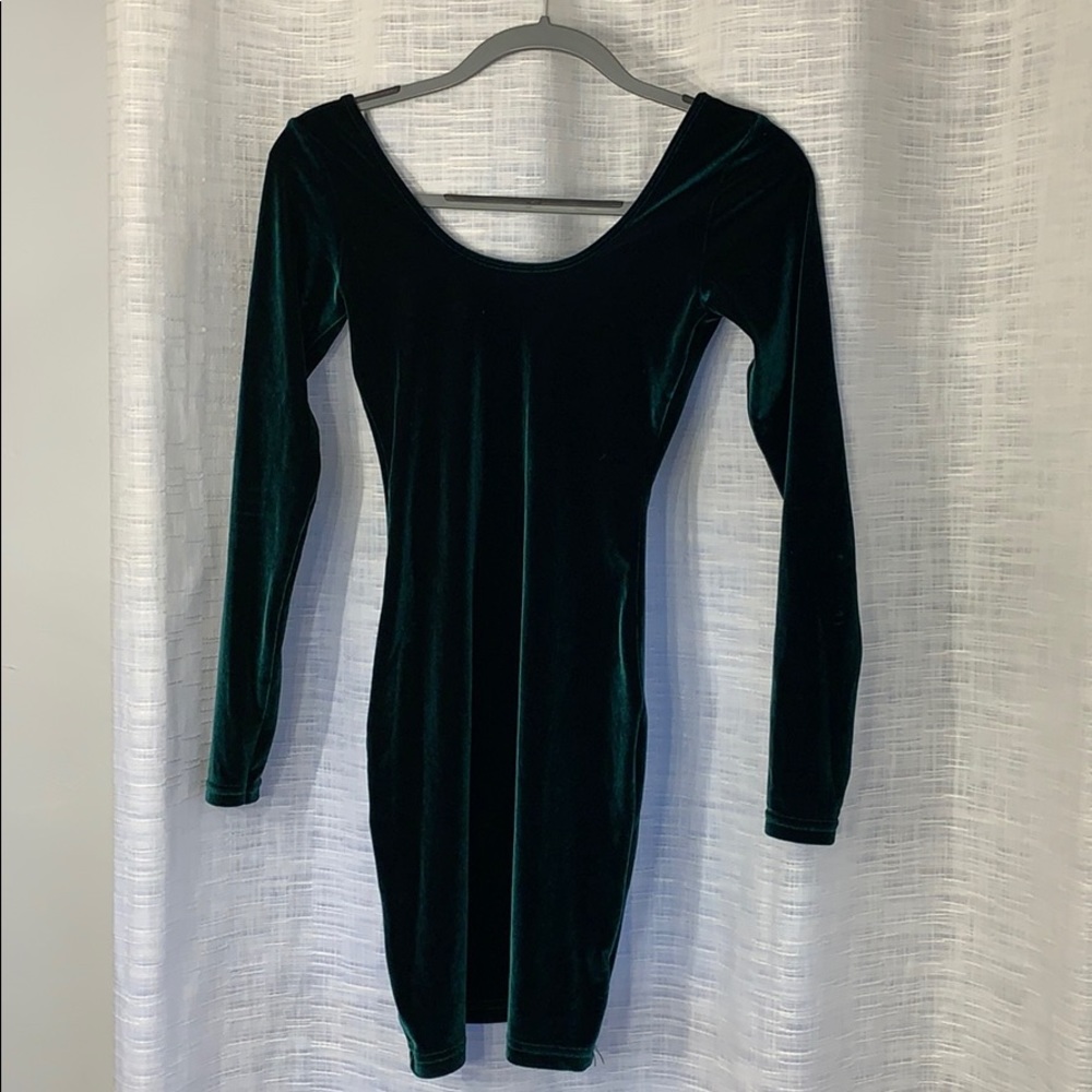 American Apparel Green Velvet Dress